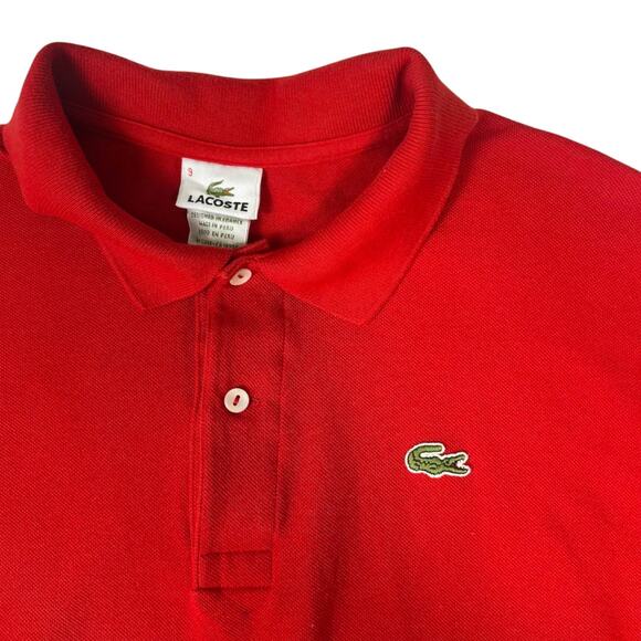 Lacoste Red Polo Shirt Men's Size XL EU 9 Preppy Old Money Designed in France - Picture 4 of 10